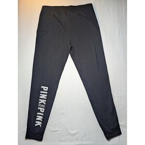PINK Victoria's Secret Black Joggers Athletic Lounge Pants Drawstring